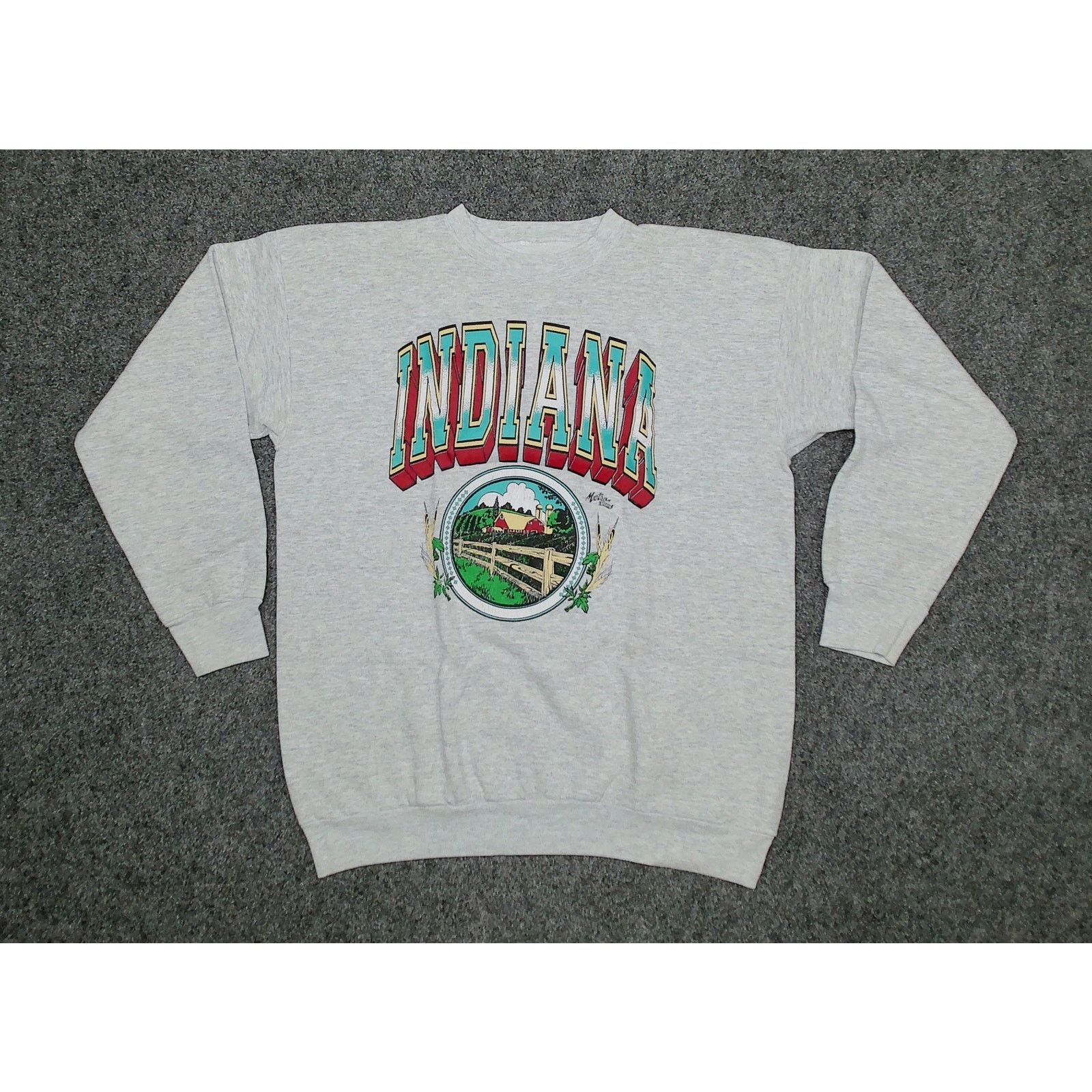 Vintage Vintage 90s Oversized Indiana Farm Spellout Crewneck Size XL / US 12-14 / IT 48-50 - 3 Thumbnail