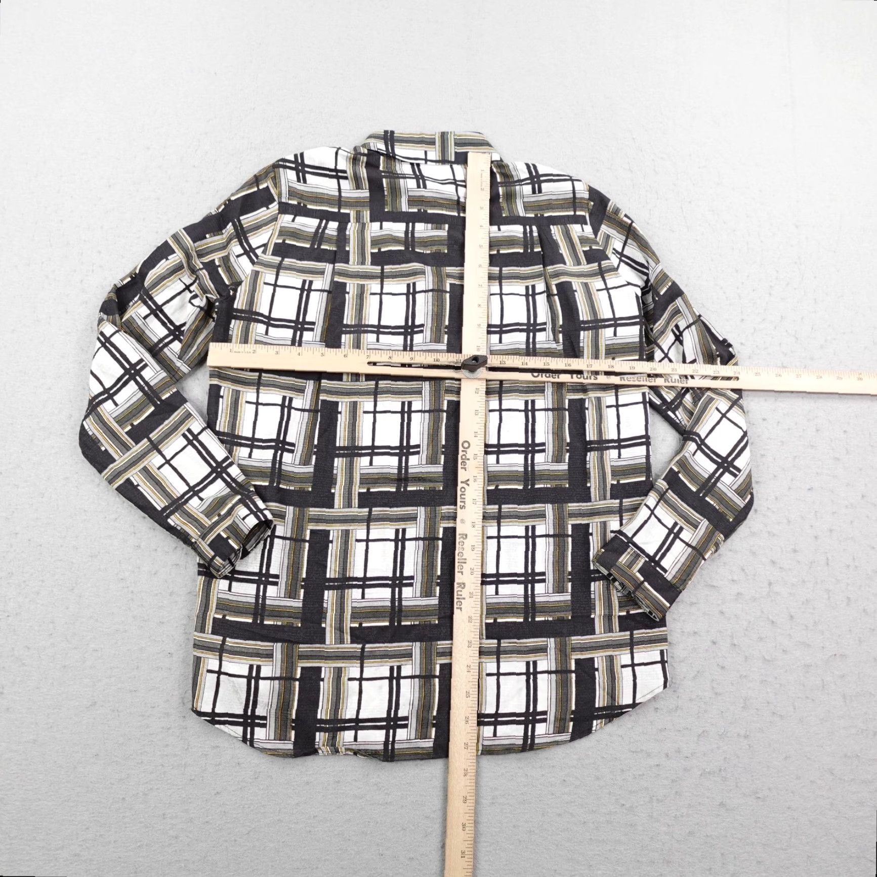The Kooples The Kooples Shirt Womens Small Black White Geometric Check Button Front Top Size S / US 4 / IT 40 - 4 Thumbnail