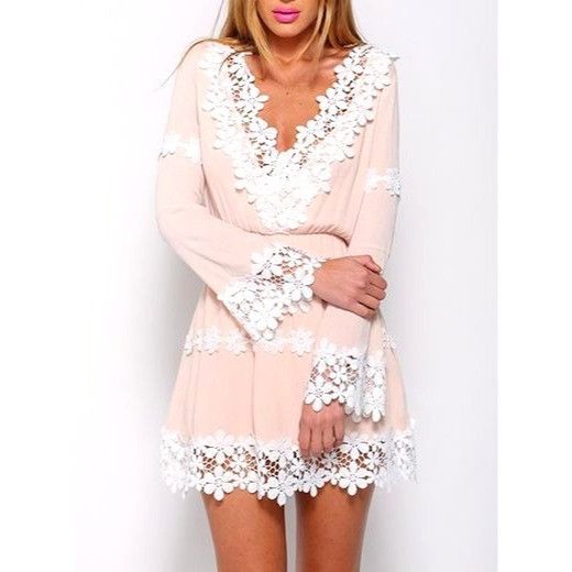 Other CCC Daisy Lace Trim Long Sleeve Pink Boho Dress Floral Cotto Size M / US 6-8 / IT 42-44 - 2 Thumbnail