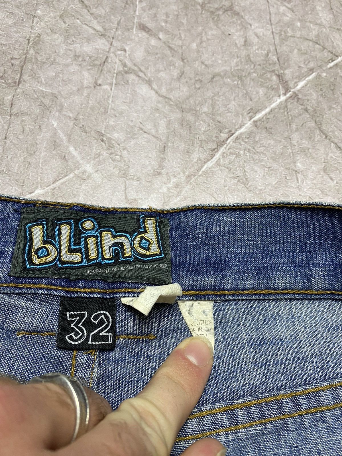Hook-Ups × Shorty's Skateboards × Vintage Vintage 90s Blind Skateboards Reaper Baggy Jeans Size US 32 / EU 48 - 9 Thumbnail