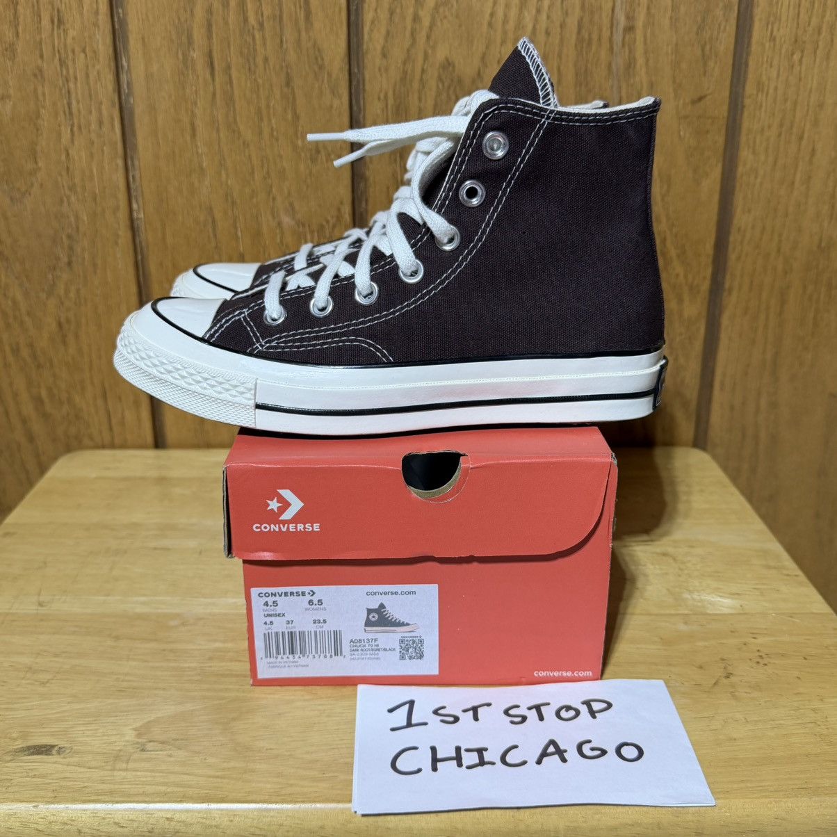 Converse Converse Chuck 70 Hi Dark Root Brown Egret A08137F 6.5 NEW Size US 6.5 / IT 36.5 - 3 Thumbnail
