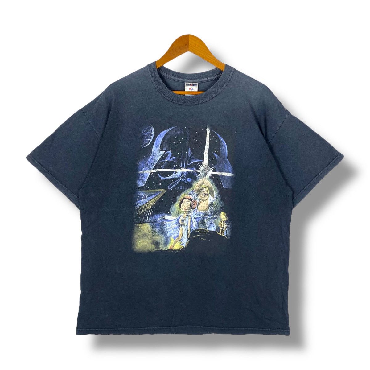 Cartoon Network × Star Wars × Vintage Vintage 00's FAMILY GUY Star Wars Parody Sun Faded Tee Shirt Size US XL / EU 56 / 4 - 1 Thumbnail