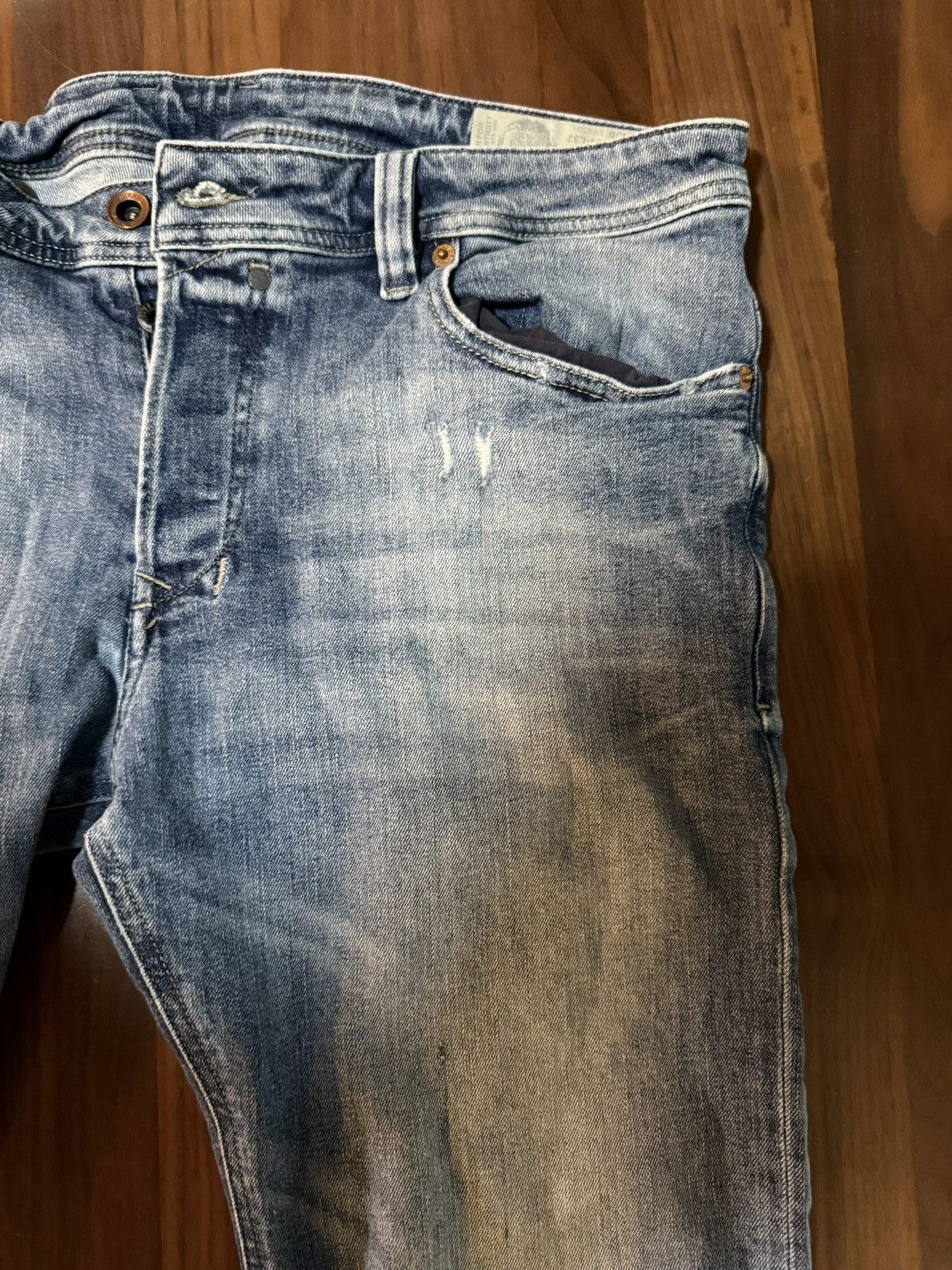 Diesel Diesel Safado Distressed Denim Blue Jeans Size 34 x 32 Size US 34 / EU 50 - 4 Thumbnail