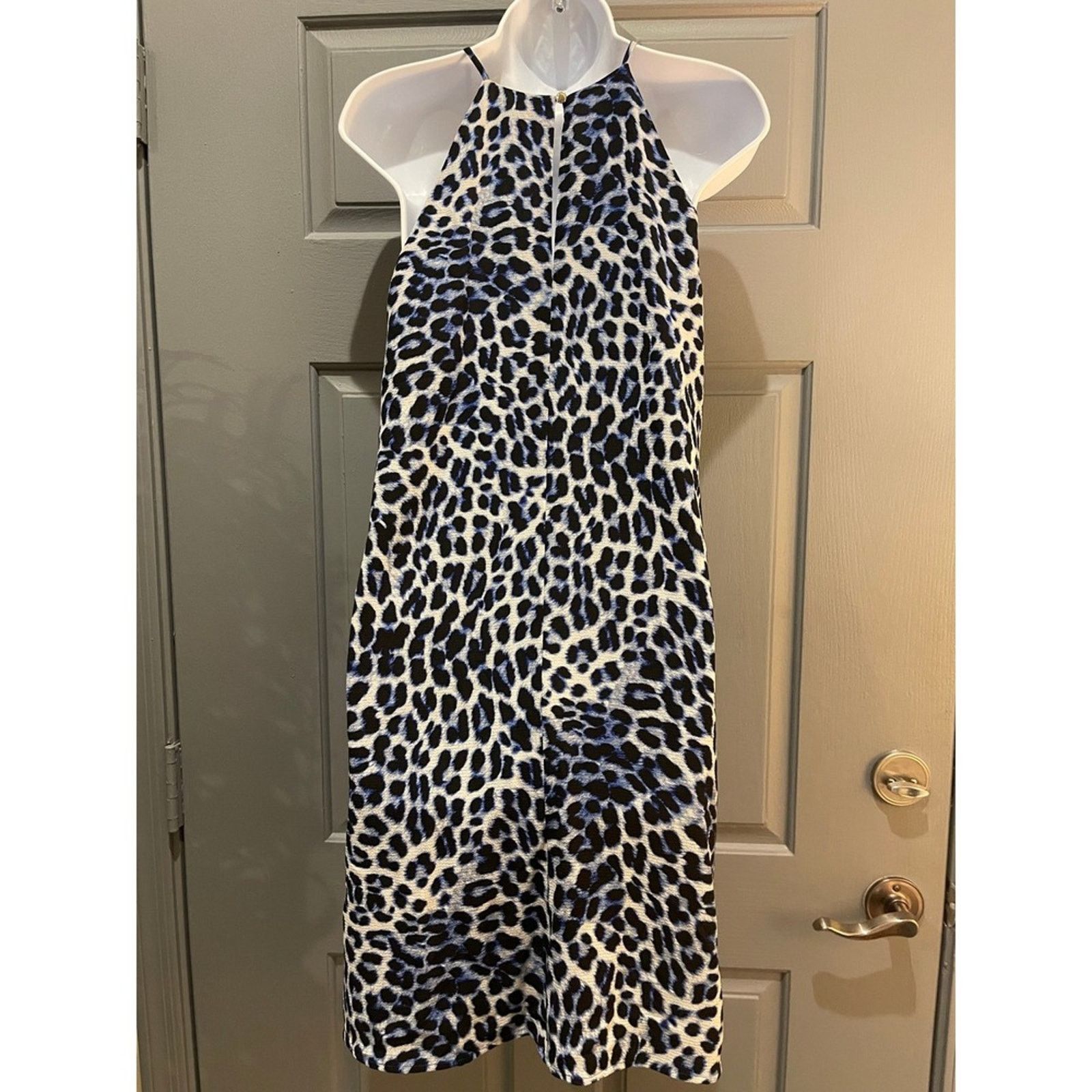 Vince Camuto Vince Camuto Blue Leopard Halter Mini Dress XS Animal Print Size XS / US 0-2 / IT 36-38 - 3 Thumbnail