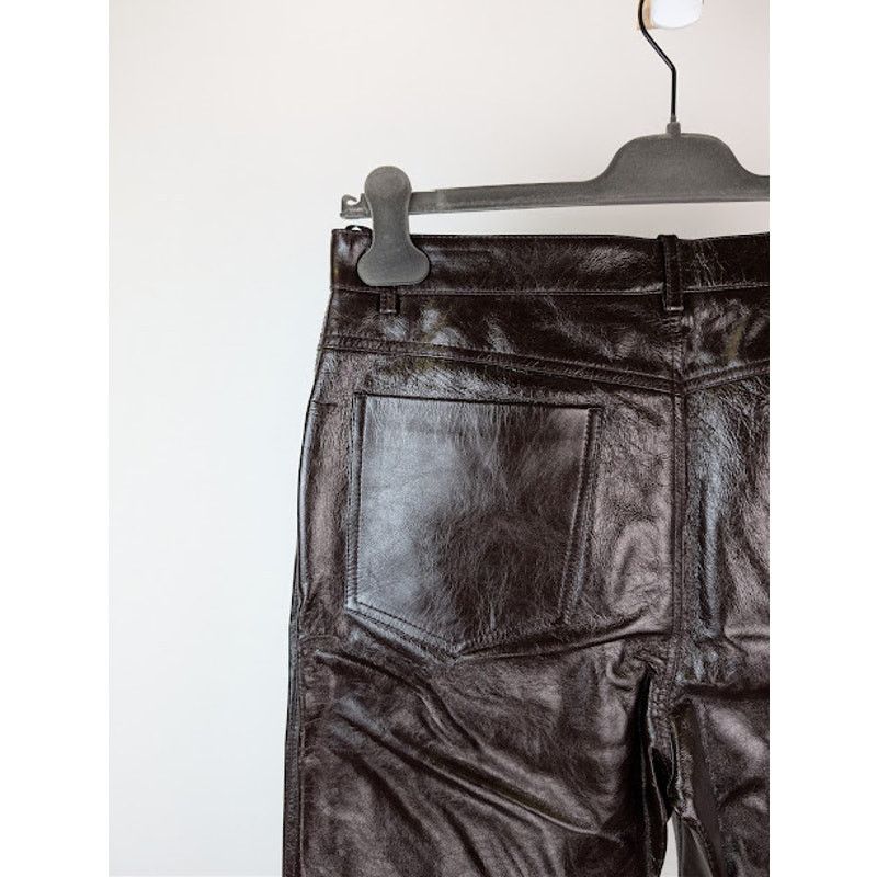 Gucci o1rshd1 Shiny Soft Leather Pant in Shiny Bordeaux Size US 32 / EU 48 - 14 Thumbnail