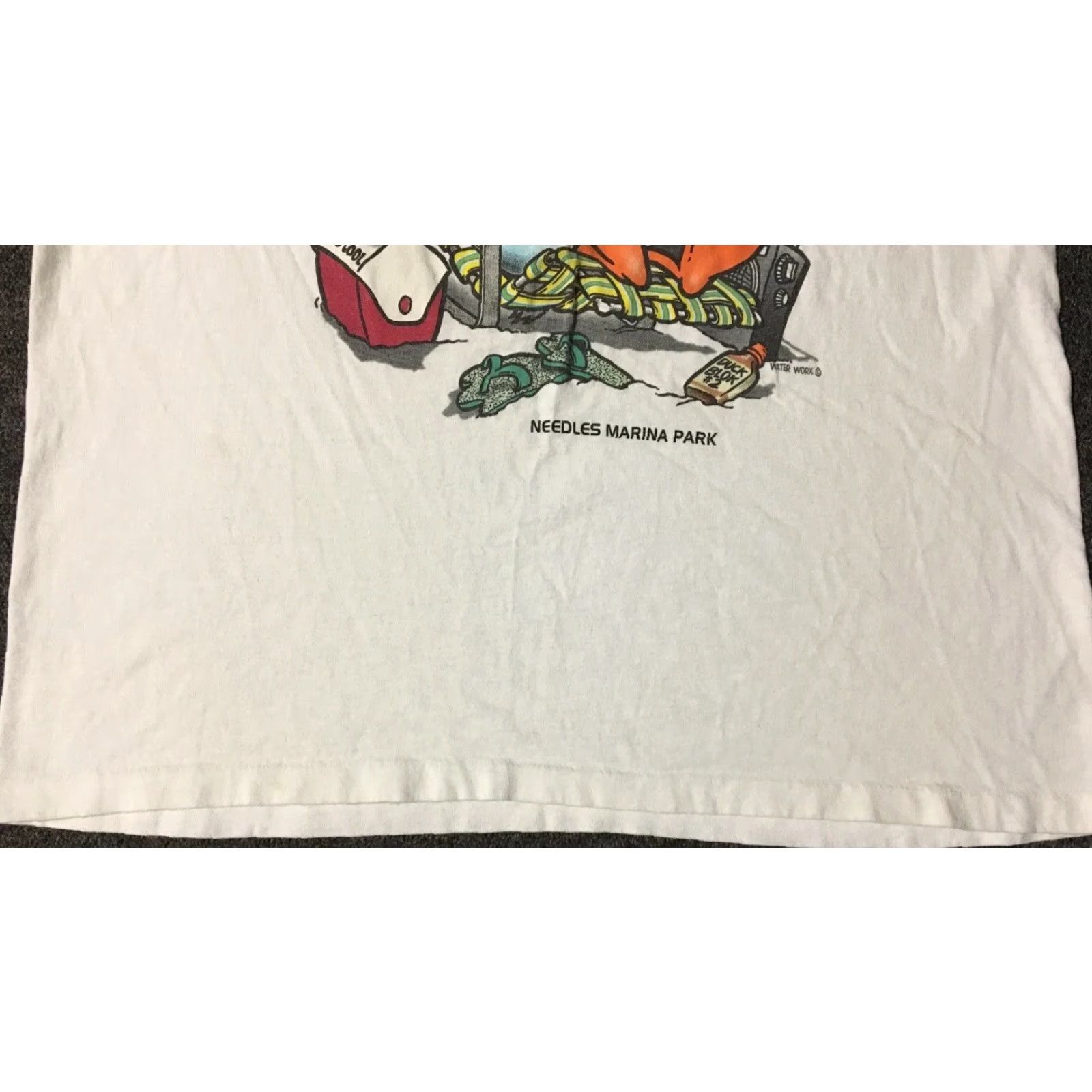 Vintage VINTAGE 90s Kickin Back Duck Faded Tank Top White L Surf Beach Funny Cartoon Size US L / EU 52-54 / 3 - 3 Thumbnail