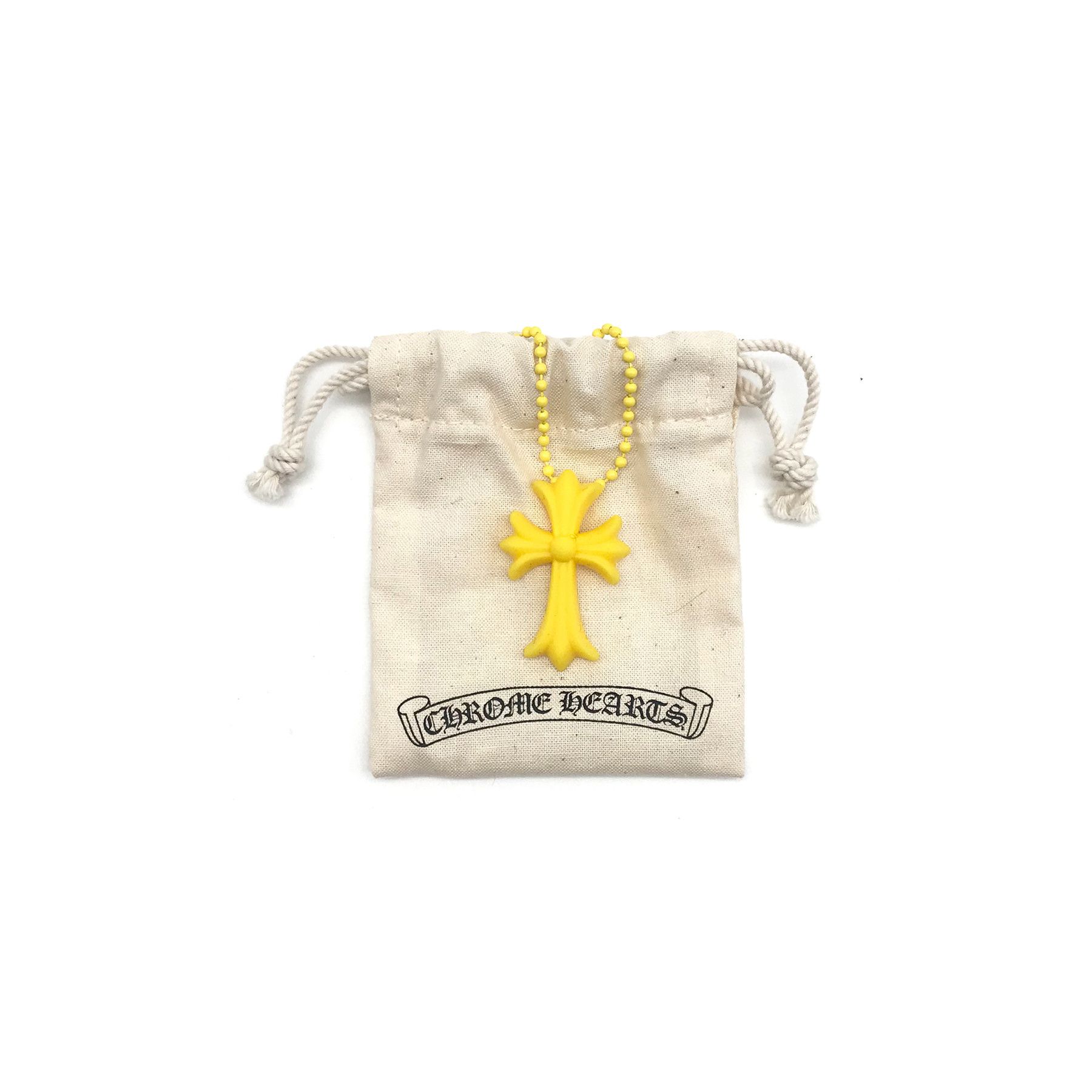 Chrome Hearts Chrome Hearts Yellow Resin Cross Pendant Ball Chain Necklace Size ONE SIZE - 4 Thumbnail