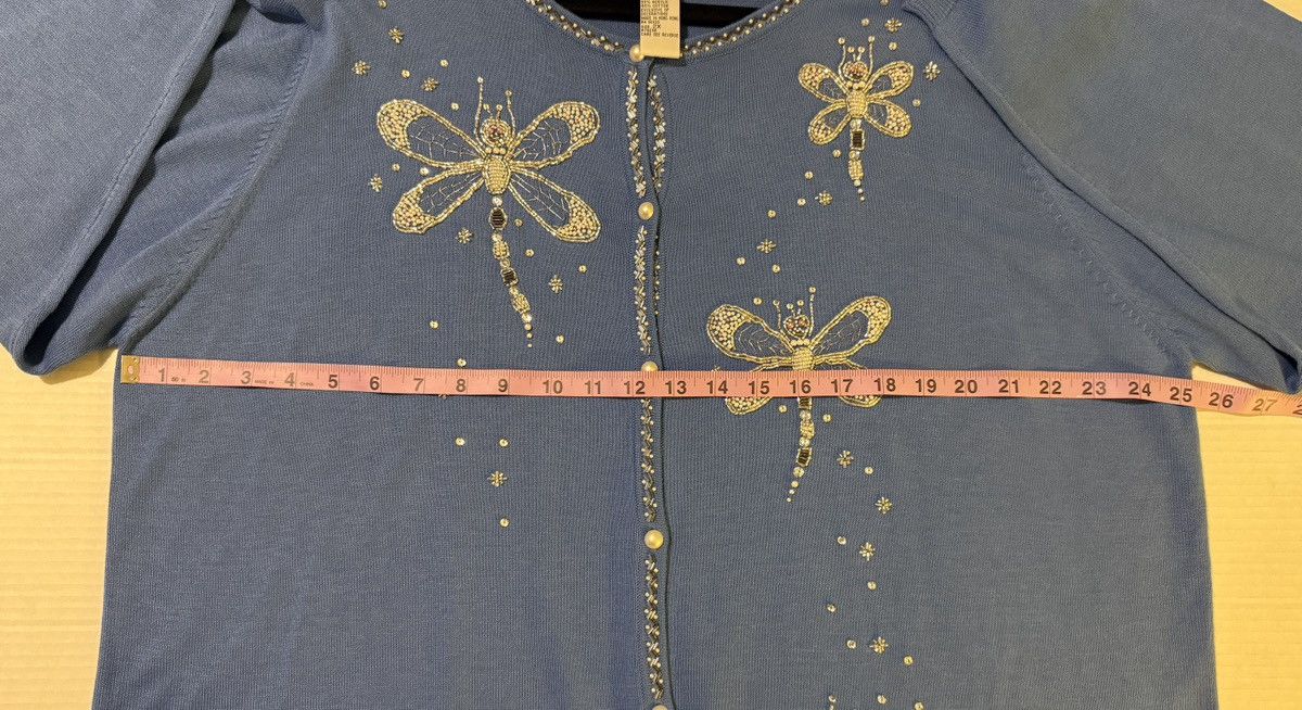 Bob Mackie Bob Mackie Wearable Art Periwinkle Blue Beaded Dragonfly Size XXL / US 16-18 / IT 52-54 - 9 Thumbnail
