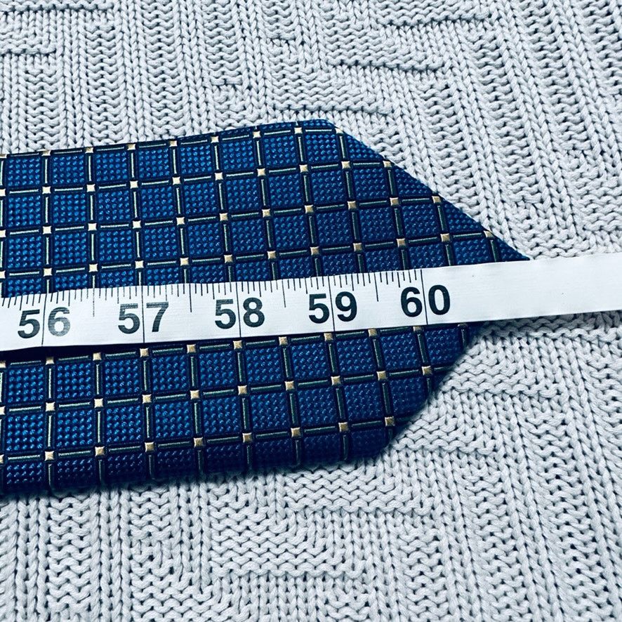 Other Henry Jacobson blue geometric plaid silk tie Size ONE SIZE - 4 Thumbnail