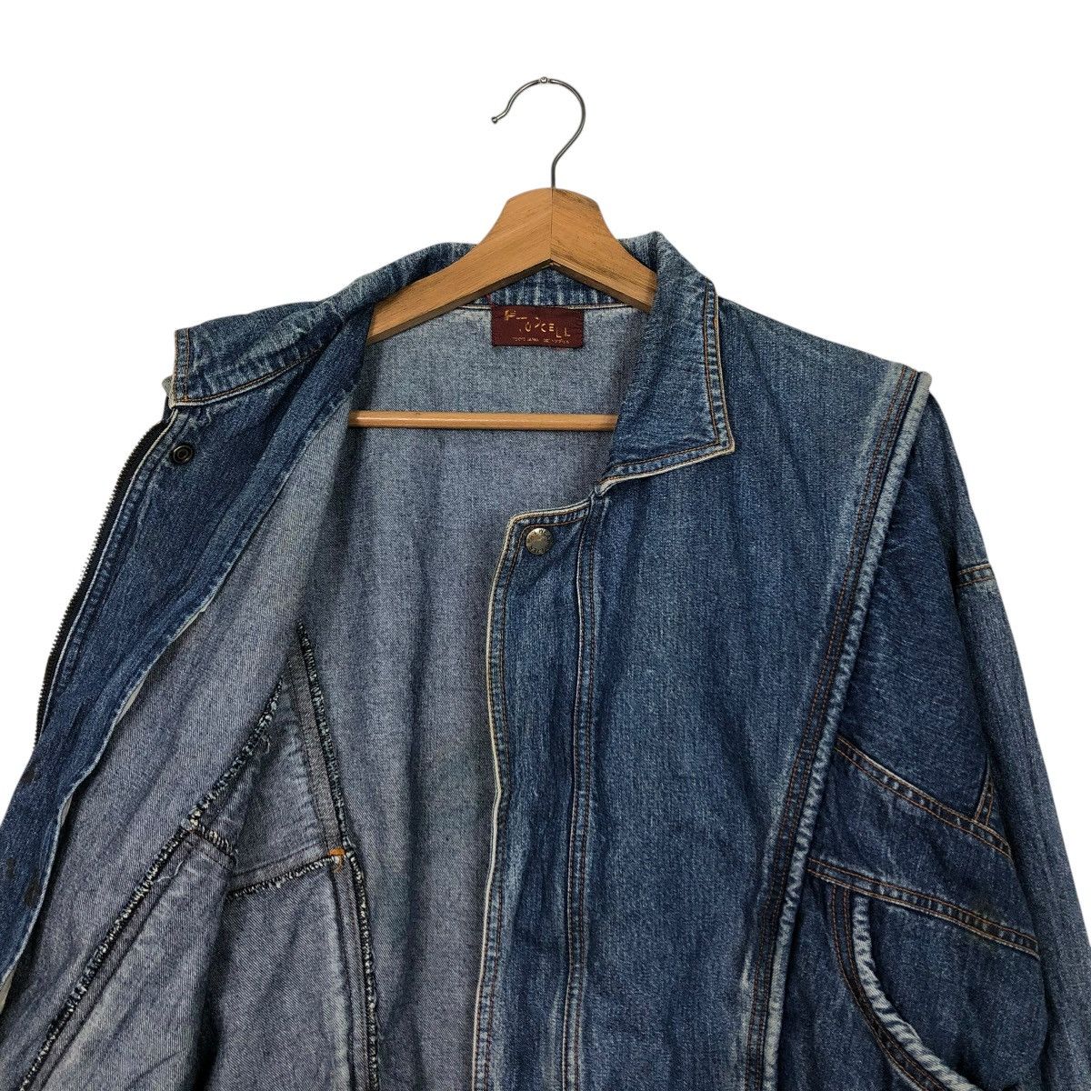 Japanese Brand 🔥VINTAGE BOMBER DENIM JACKET CELL TOKYO JAPAN ISSEY MIYAKE Size US S / EU 44-46 / 1 - 14 Thumbnail