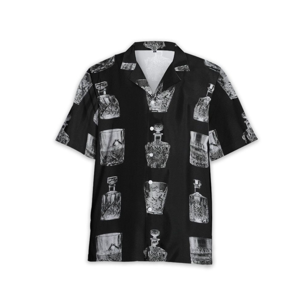 Designer Men’s Liquor Print Shirt – Spirited Style with a Twist Size US S / EU 44-46 / 1 - 1 Thumbnail