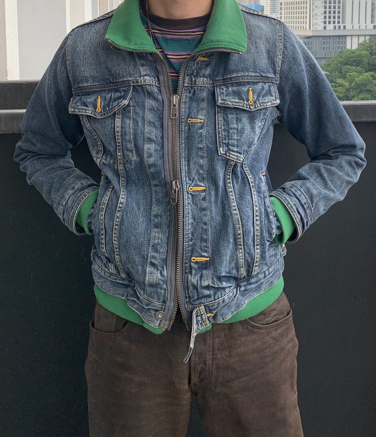 Johnbull 🔥VINTAGE JOHN BULL MEN'S LAYERED DESIGN DENIM TRUCKER JACKET Size US M / EU 48-50 / 2 - 13 Thumbnail