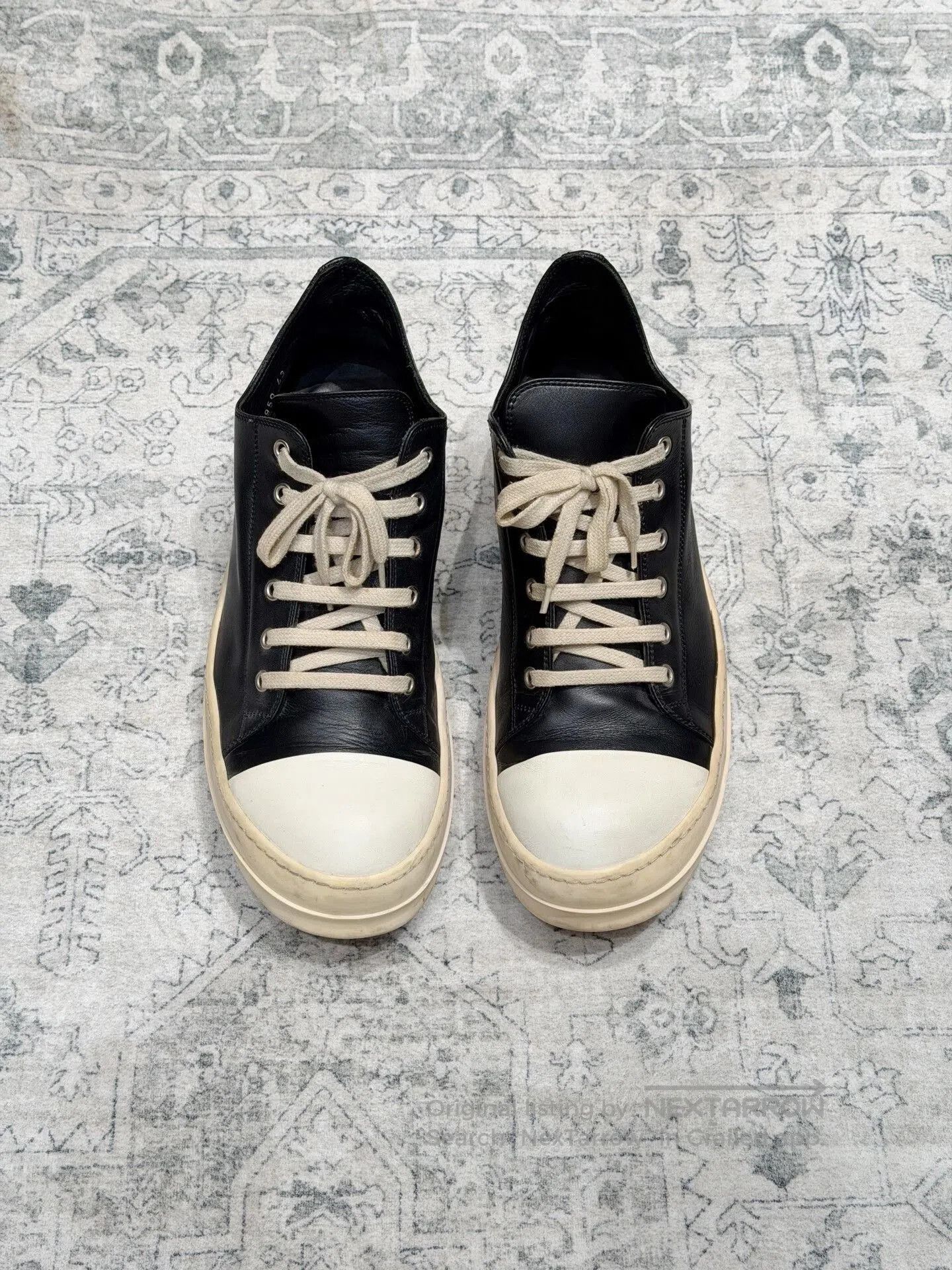 Rick Owens Rick Owens Low-Top Leather Black White. Size US 10 / EU 43 - 2 Thumbnail
