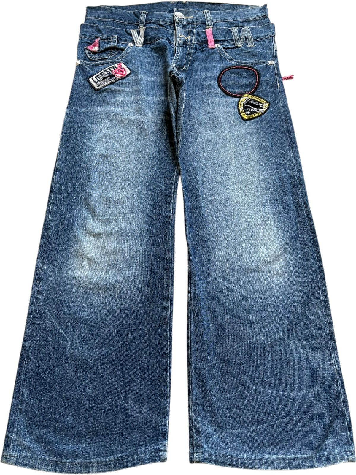 JNCO × Japanese Brand Vintage Japanese Brand Double Waist Blue Wash Baggy Jean Size US 36 / EU 52 - 1 Thumbnail