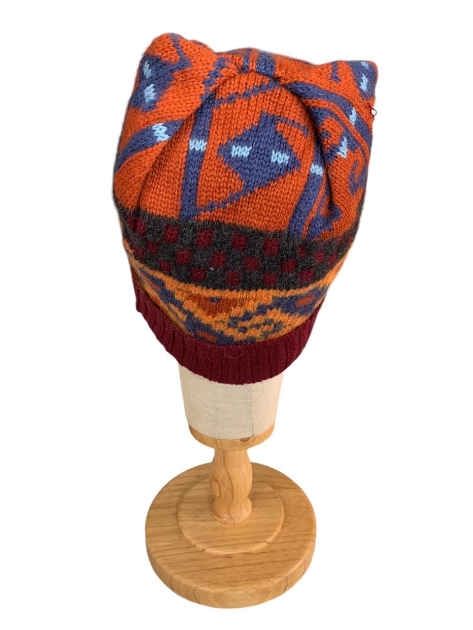 Japanese Brand HIPPIES STYLE 🌈 Multicolour knit Beanie Hat Size ONE SIZE - 7 Thumbnail