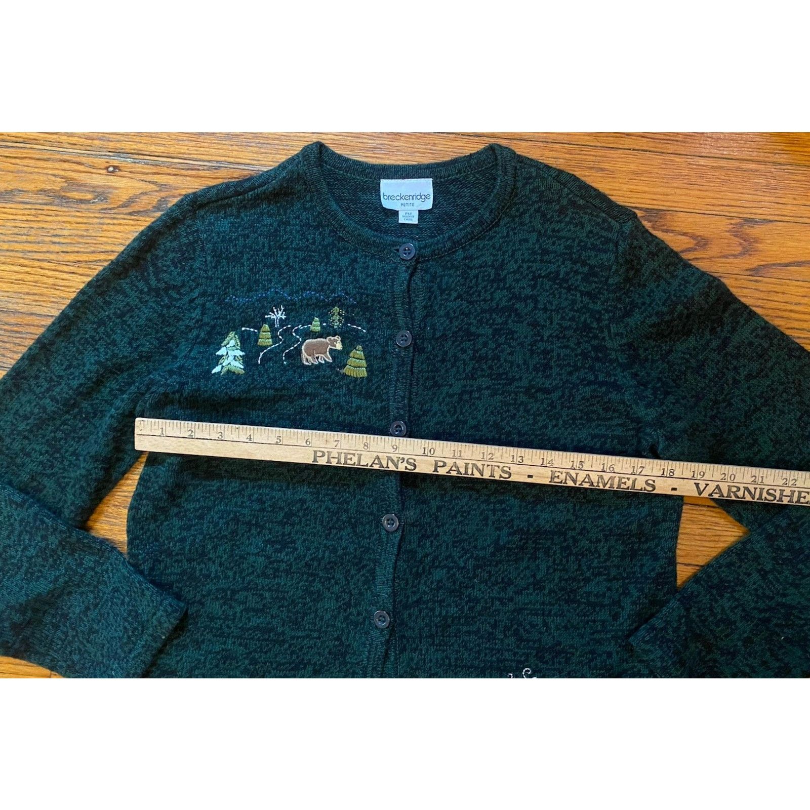 Vintage VTG Breckenridge Cabin Cardigan Sweater Women PM Embroidered Size M / US 6-8 / IT 42-44 - 6 Thumbnail