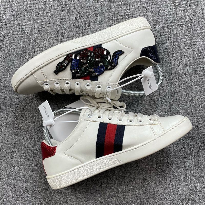Gucci Gucci ACE Embroidered Sneaker with Crystal Details - Size US 5 / IT 35 - 5 Thumbnail