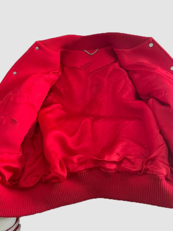 Genuine Leather ❤️ RED VARSITY LEATHER JACKET CLASSIC Size US L / EU 52-54 / 3 - 3 Thumbnail