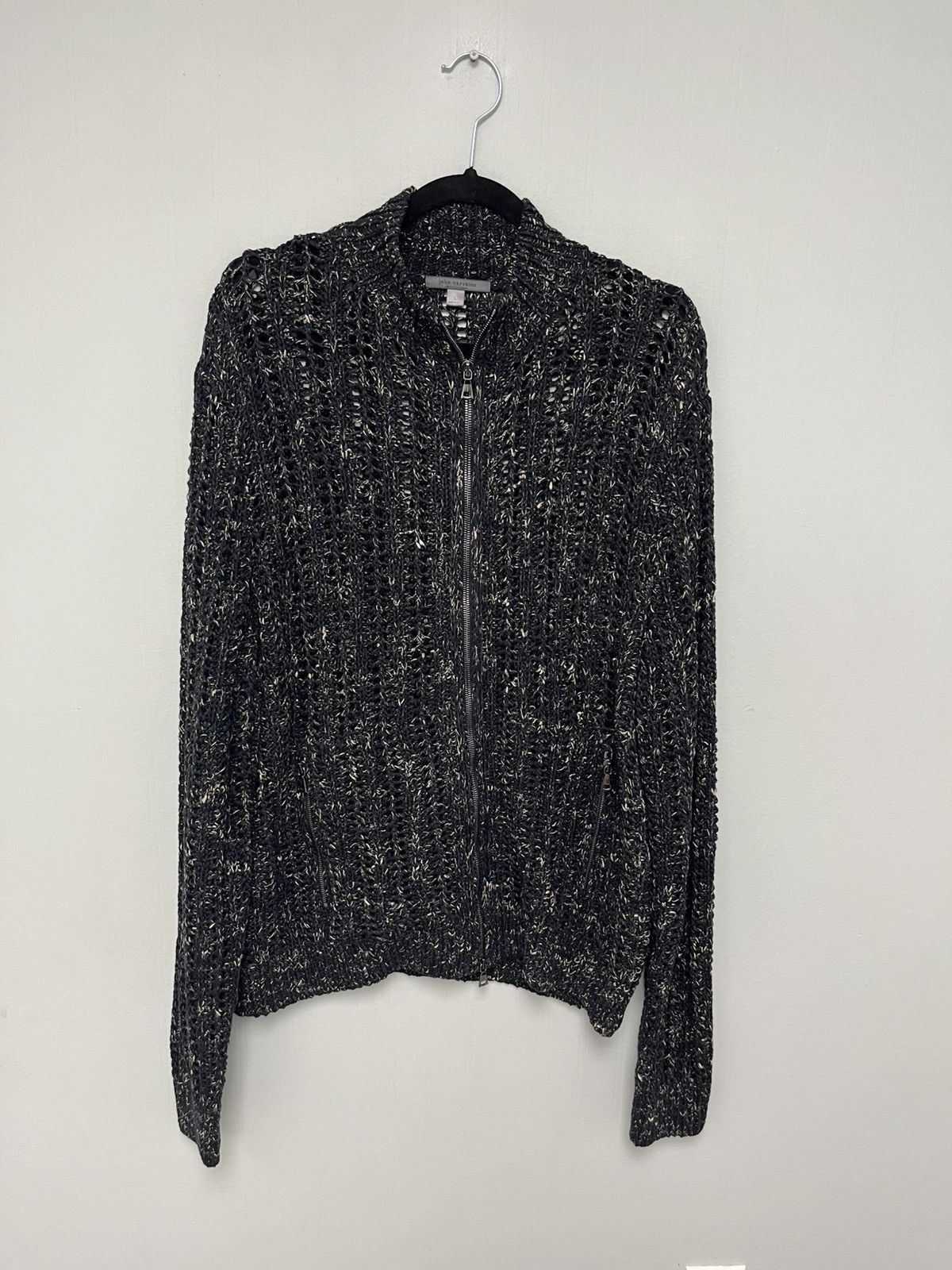 Cable sweater jacket. Size large