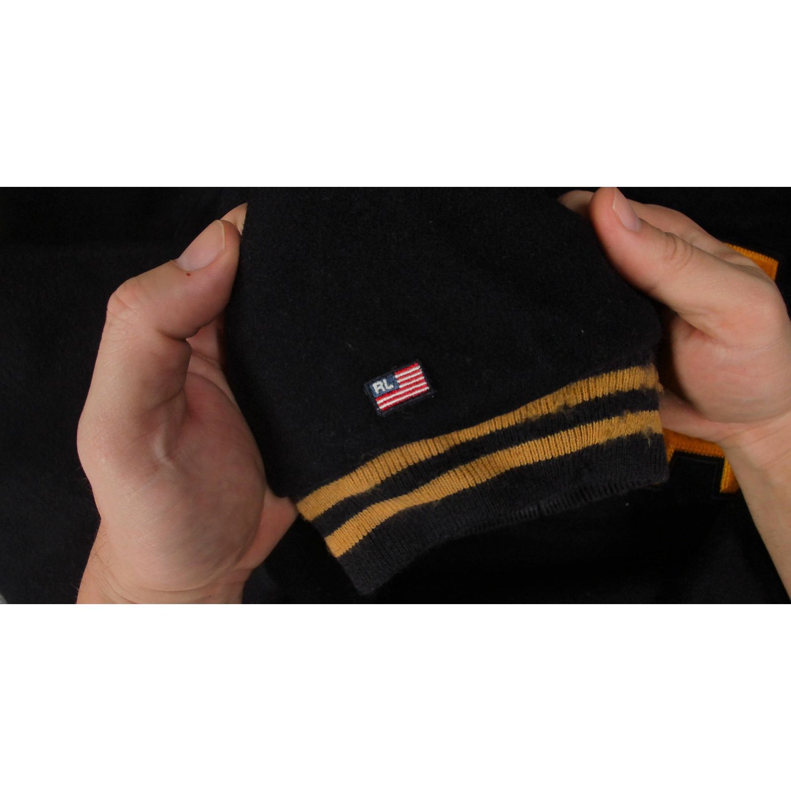 Ralph Lauren Ralph Lauren 90s USA Patch Oversized Wool Varsity Jacket Size US XXL / EU 58 / 5 - 14 Thumbnail
