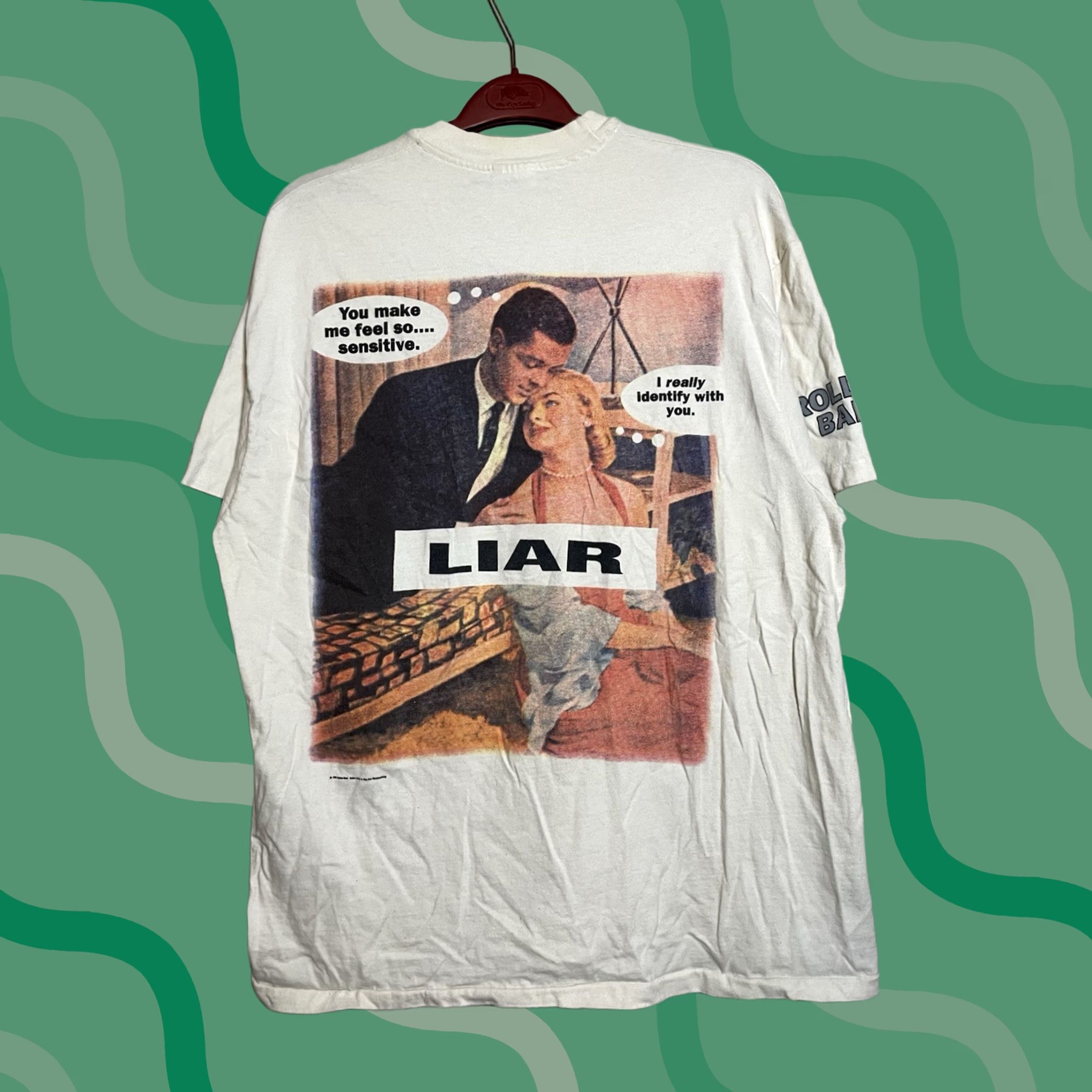 Hanes VINTAGE 1994 Rollins Band I’m A Liar T-Shirt Hanes White XL Men Short Sleeve Crew Neck Cotton Band Summer 90s Mens Size US XL / EU 56 / 4 - 1 Thumbnail