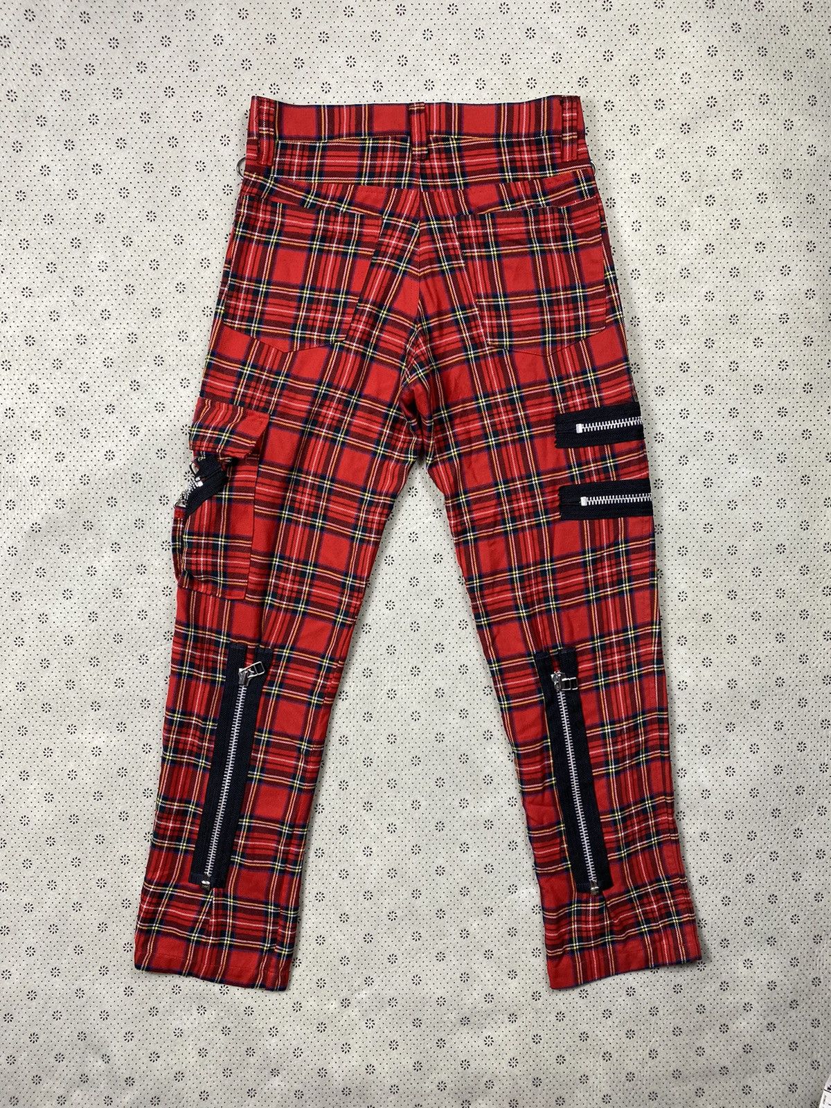 Hysteric Glamour × PPFM Punk Red Tartan Bondage Pant By Secret Agent Size US 28 / EU 44 - 2 Thumbnail