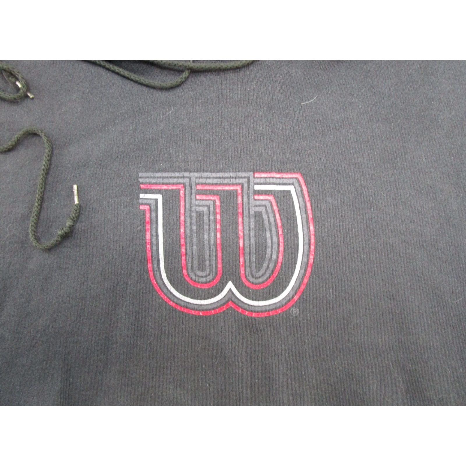 Wilson VINTAGE Wilson Hoodie Sweatshirt Pullover Mens M Black 80s 90s Sports Size US M / EU 48-50 / 2 - 2 Thumbnail