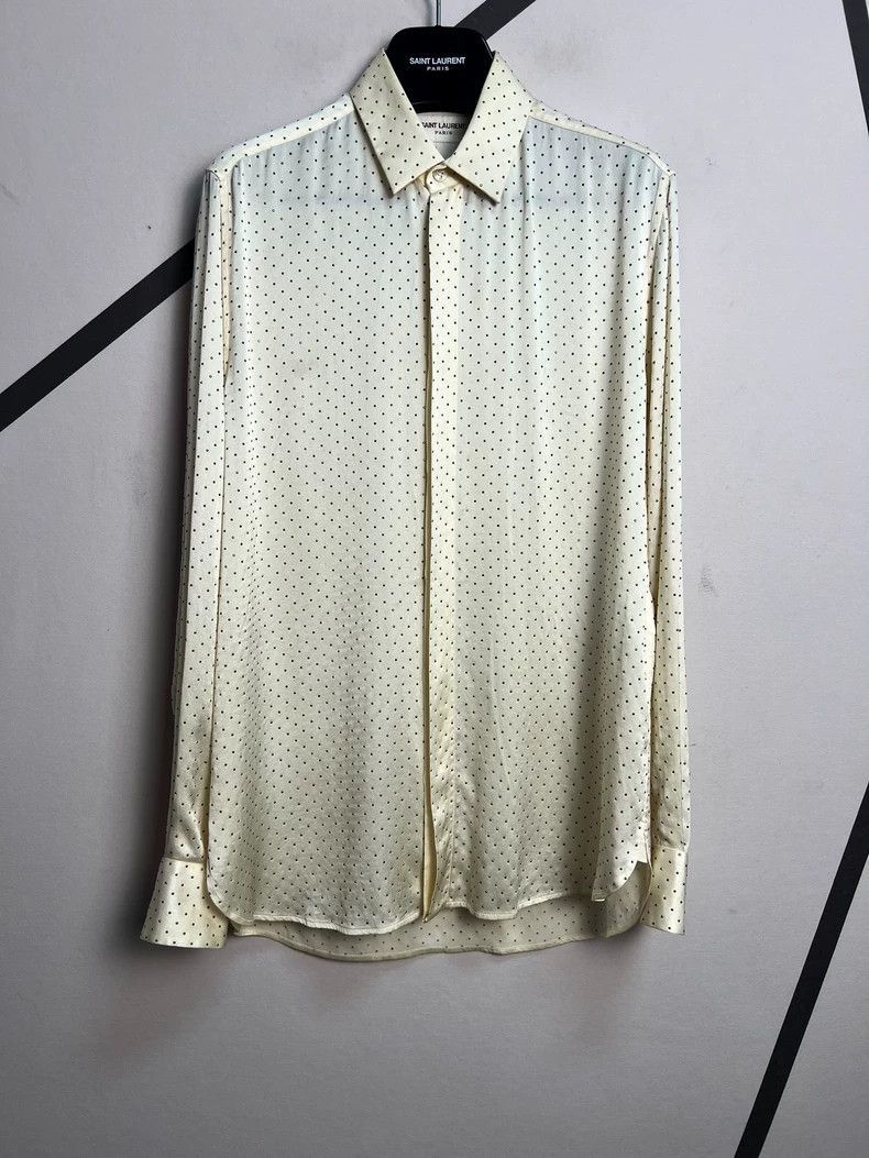Saint Laurent Paris Saint Laurent Champagne Silk Studded S