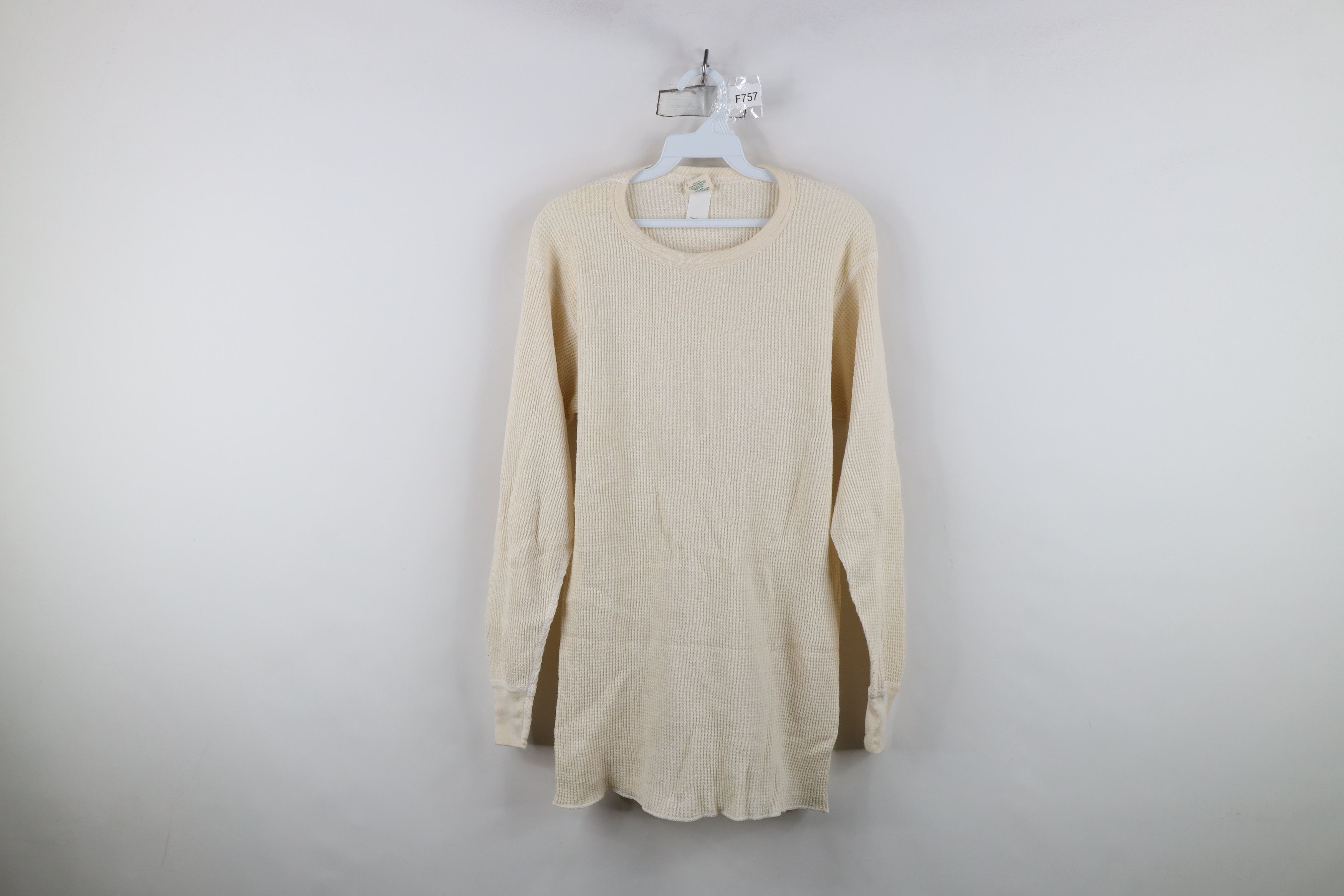 Vintage Vintage 90s Streetwear Waffle Knit Long Sleeve T-Shirt Size US XL / EU 56 / 4 - 1 Thumbnail