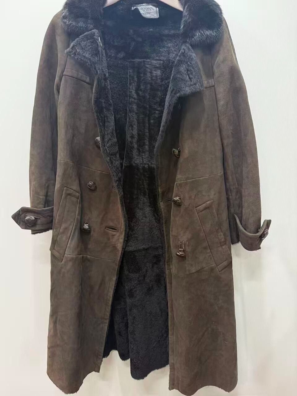 Prada Prada Long Fur-Lined Coat Size US XXS / EU 40 - 1 Thumbnail