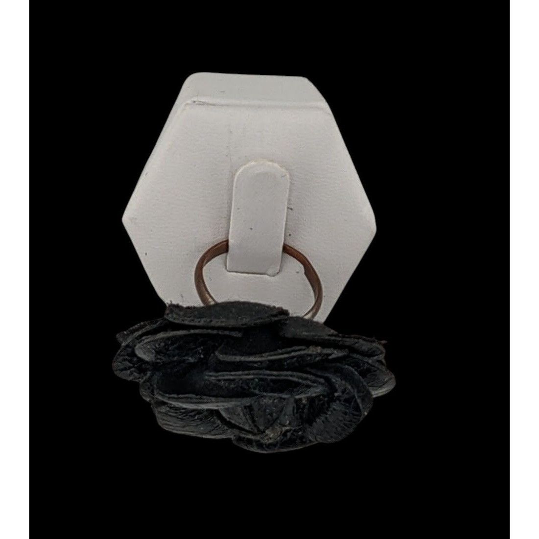 Other Whimsygoth Faux Leather Floral Ring Size 8 (Adjustable) Size ONE SIZE - 8 Thumbnail
