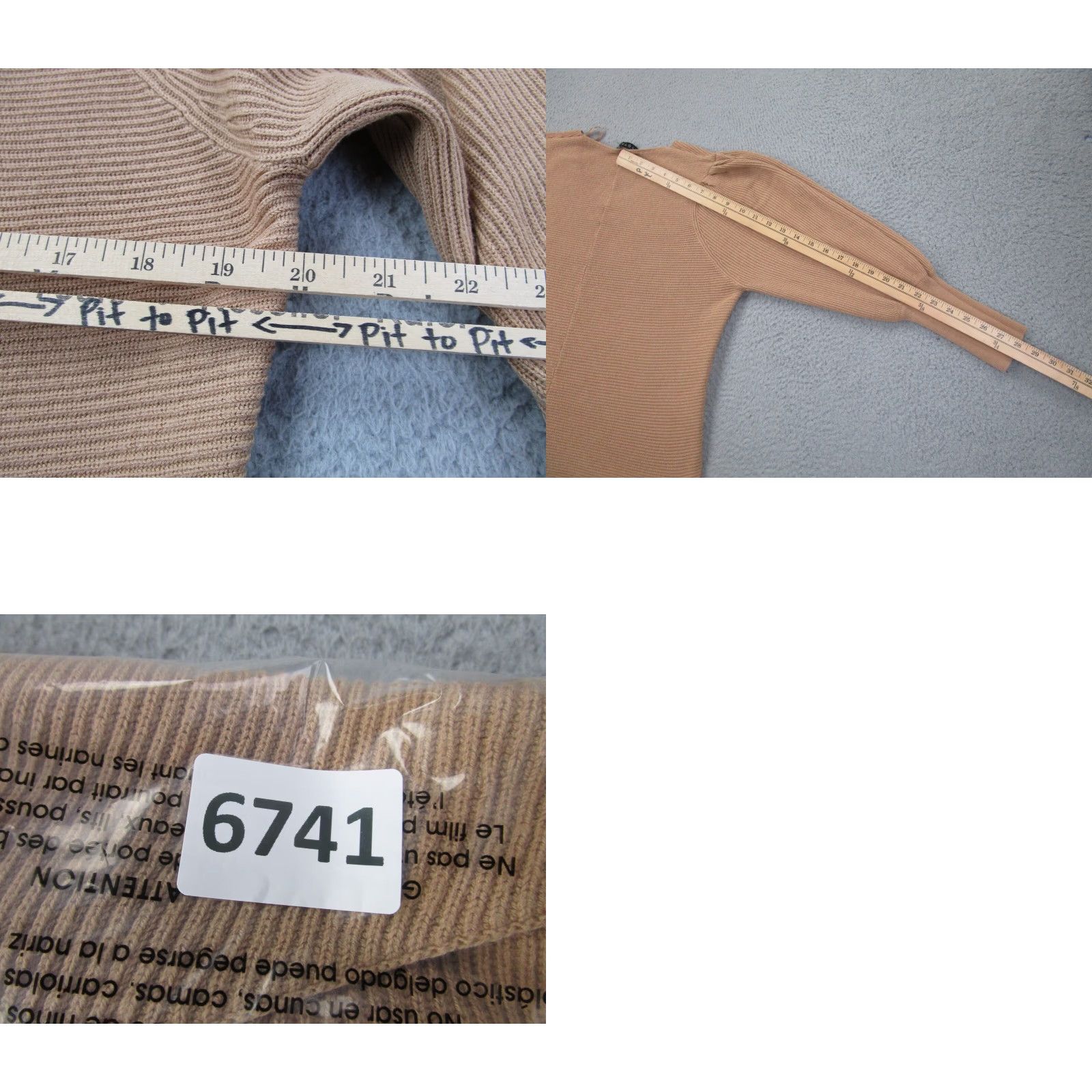 Vintage 1.STATE Sweater Womens M Ribbed Balloon Puff Sleeves Quiet Luxury Clean Girl Size M / US 6-8 / IT 42-44 - 8 Thumbnail