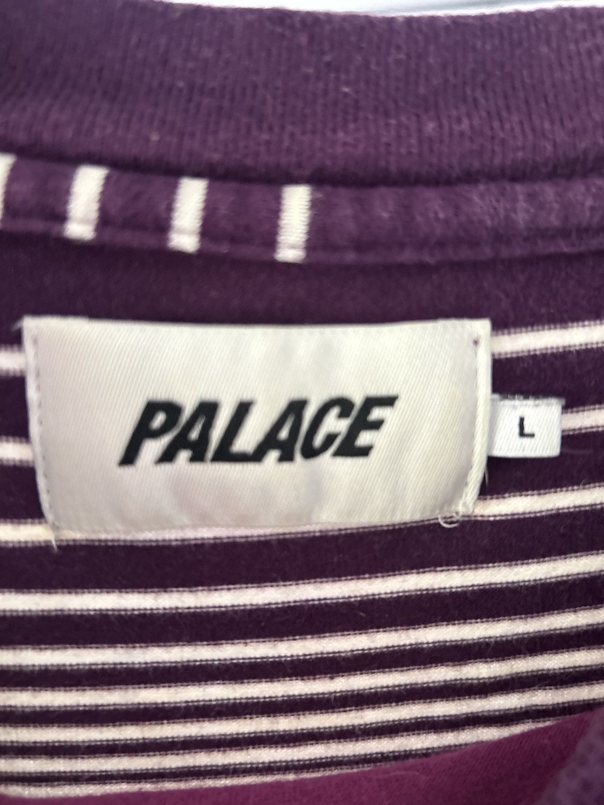 Palace Palace Purple Striped T-shirt Size US L / EU 52-54 / 3 - 3 Thumbnail