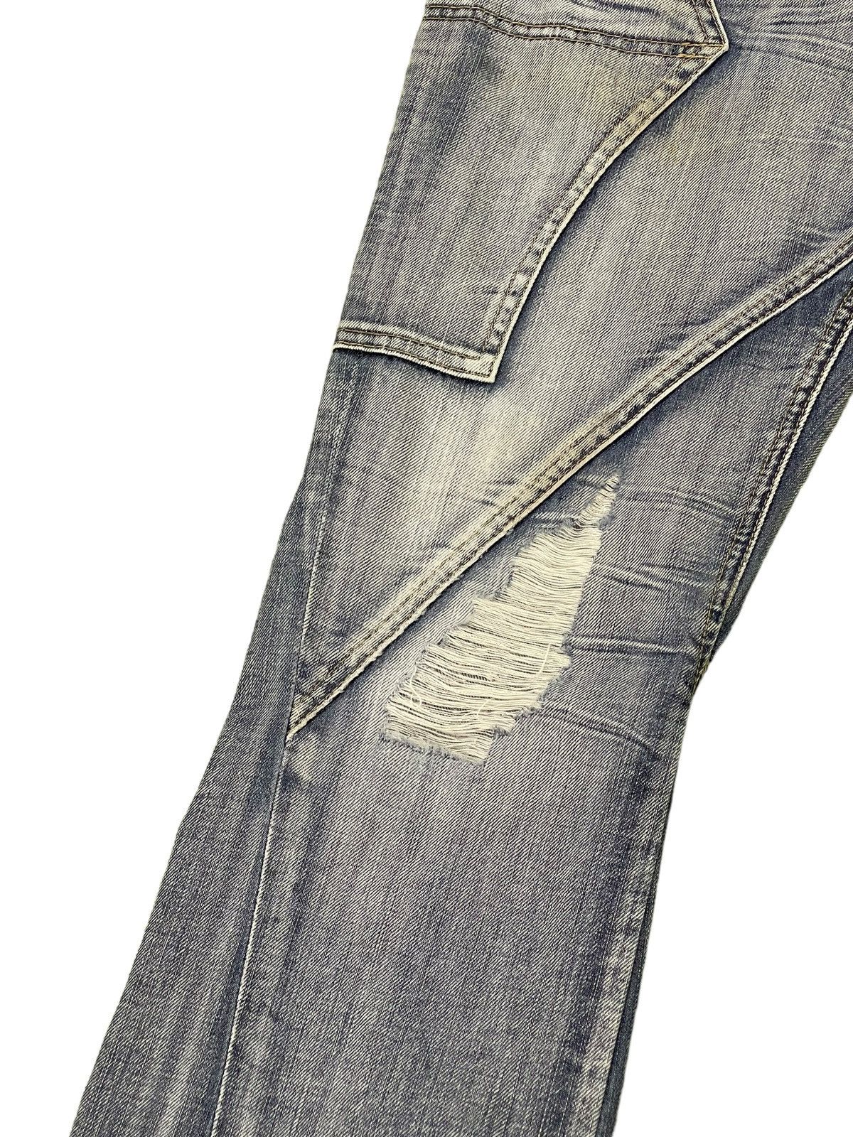 Japanese Brand Flare Jeans Michel Klein Distres Low Rise Boot Cut 8🟦6 Size US 31 - 6 Thumbnail