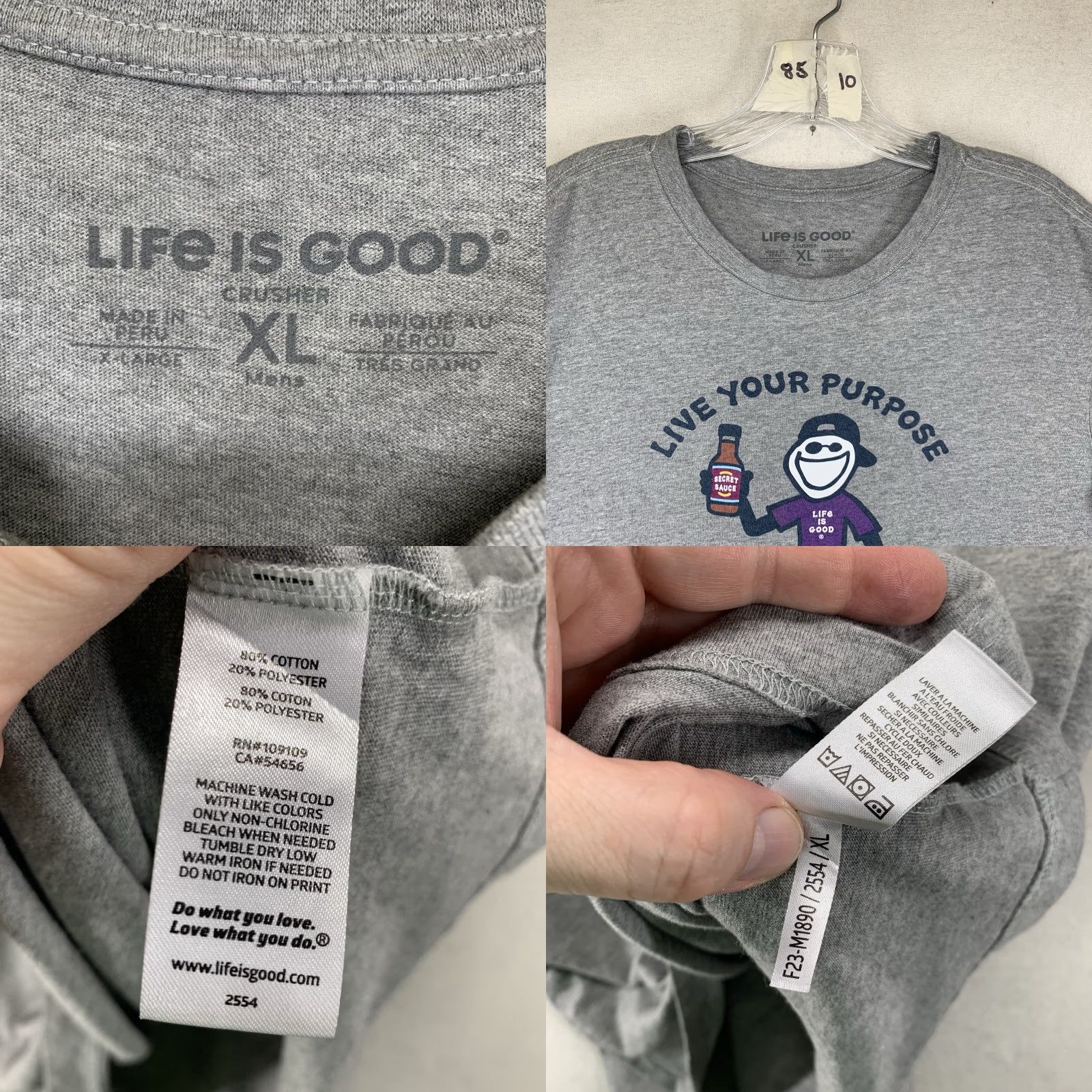Life is Good VINTAGE Life is Good Mens XL Gray Graphic T-Shirt Short Sleeve Casual Activewear Pullover Logo Size US XL / EU 56 / 4 - 8 Thumbnail