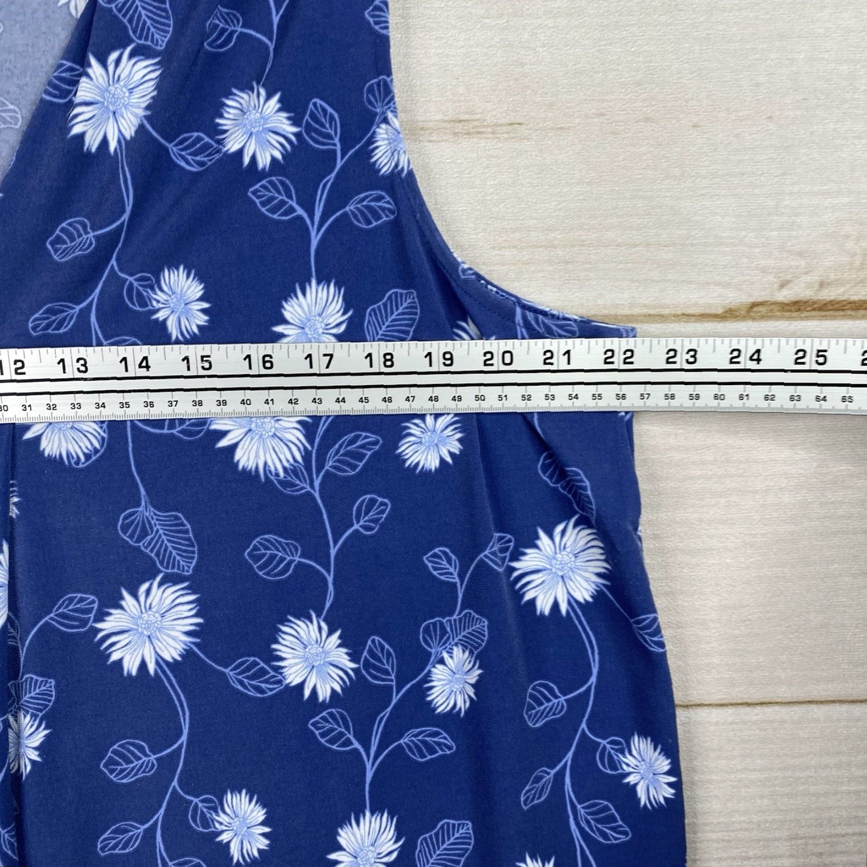 Vintage VINTAGE 41 Hawthorn Blouse Women’s 2XL Blue Floral Boho Sleeveless V Neck Shirt Womens Size XXL / US 16-18 / IT 52-54 - 3 Thumbnail