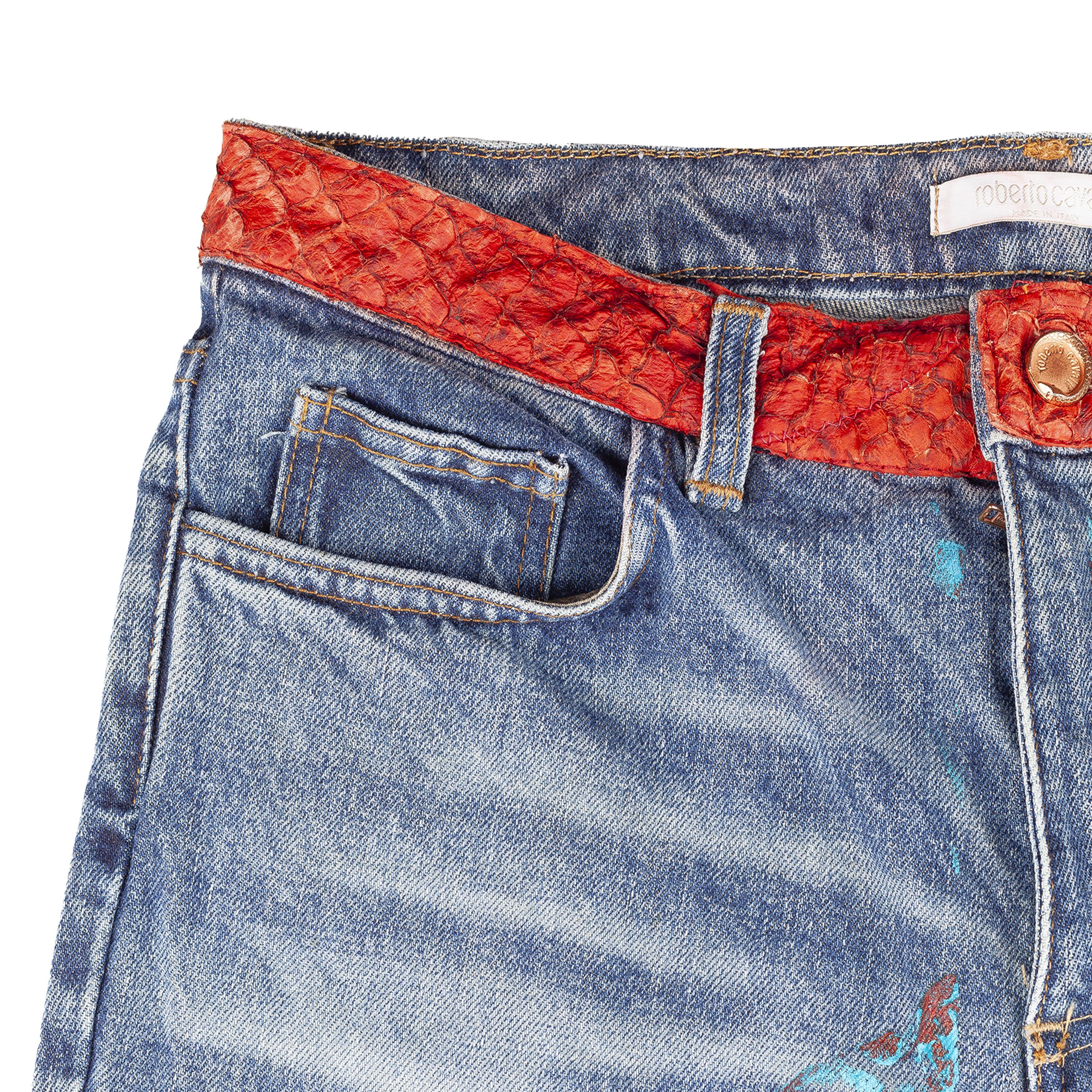 Roberto Cavalli Roberto Cavalli Flower Print Denim Vintage Jeans (M) Size US 28 / EU 44 - 4 Thumbnail