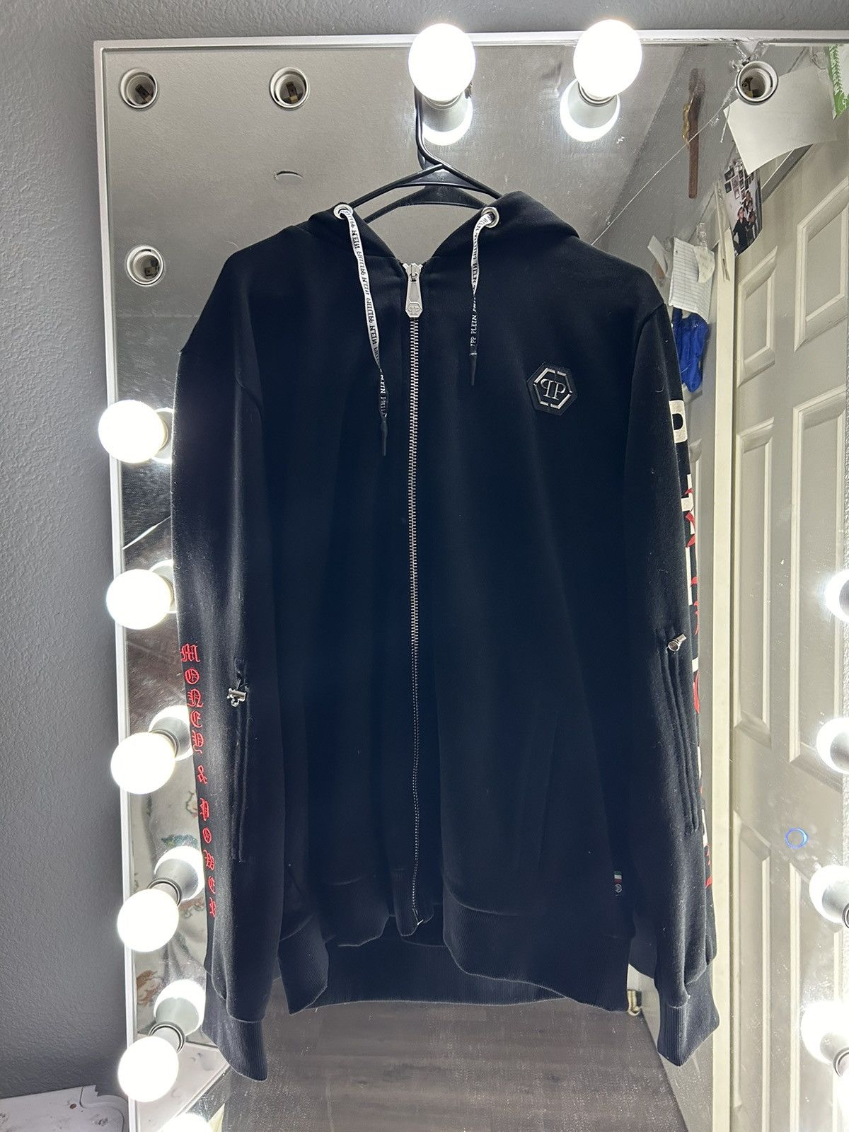 image of Philipp Plein Phillip Plein Hoodie Sweat Jacket Dollar in Black, Men's (Size 2XL)