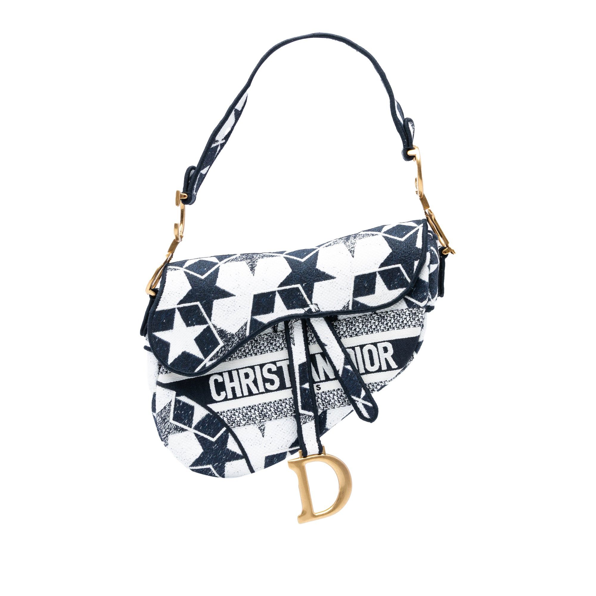 Dior Embroidered Canvas Stars Saddle Bag Size ONE SIZE - 1 Thumbnail