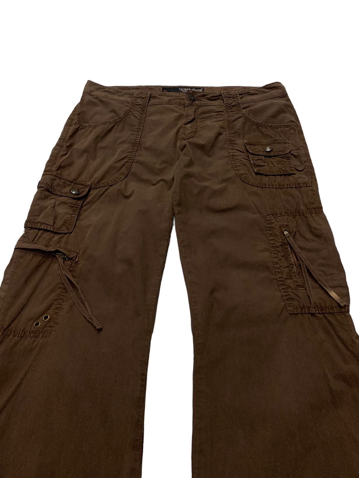 Guess × Vintage Vintage Guess Flared Brown Cargo Pants Size US 33 - 4 Thumbnail