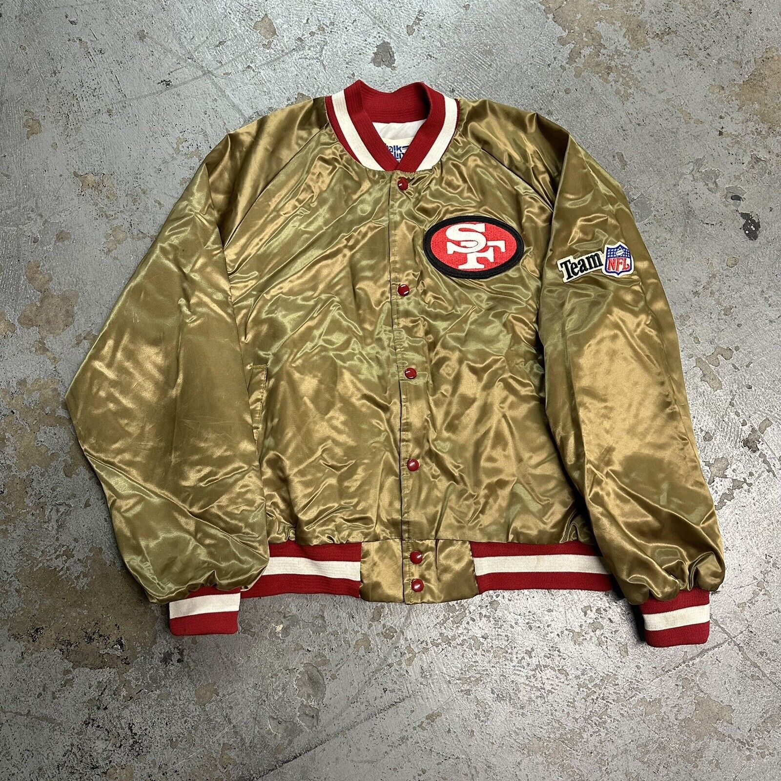 Xxl 49ers Satin Jacket Vintage Chalkline San Francisco 49ers Gold
