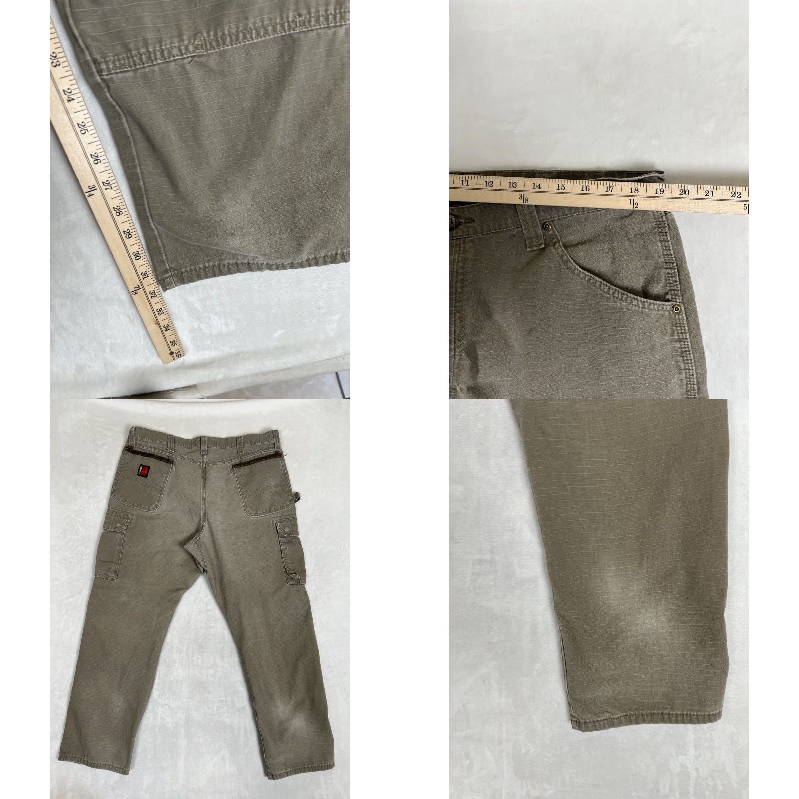 Wrangler VINTAGE Wrangler RIGGS Workwear Cargo Pants Mens 32x30 Beige Stain 90s Grunge Logo Size US 32 / EU 48 - 8 Thumbnail
