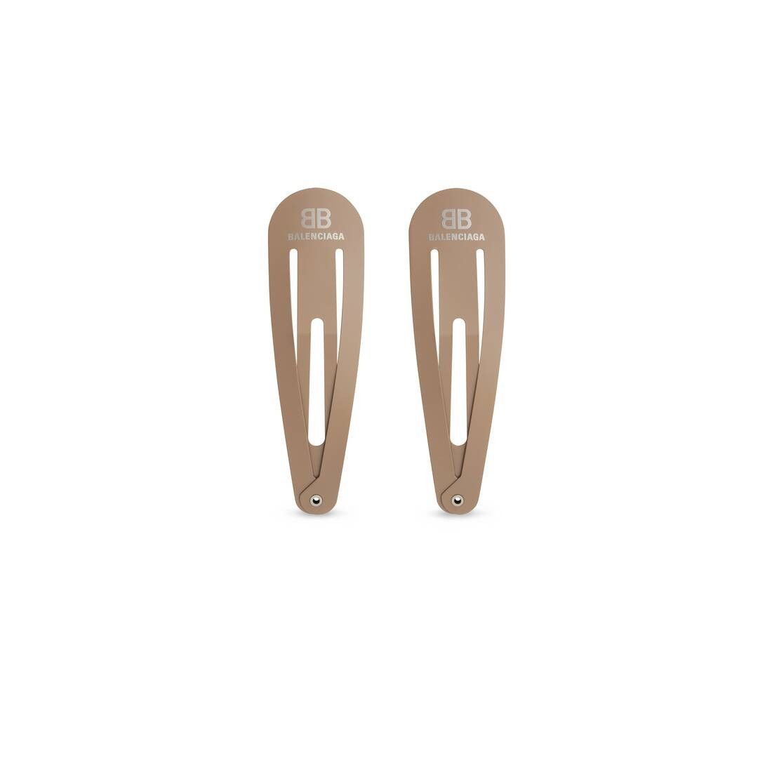 Balenciaga o1mt1gz0125 Size: OS / Holli XXL Snap Clip Set in Beige Size ONE SIZE - 1 Thumbnail