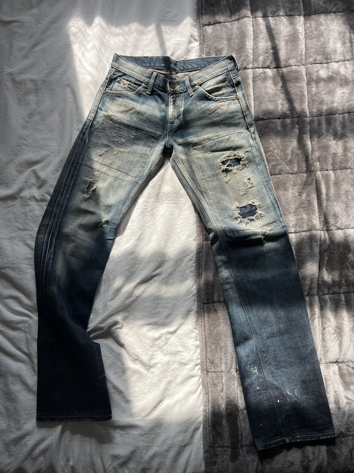 Lee × Vintage Lee Selvedge Boro Style Sashiko Denim Japan Edition Size US 31 - 10 Thumbnail