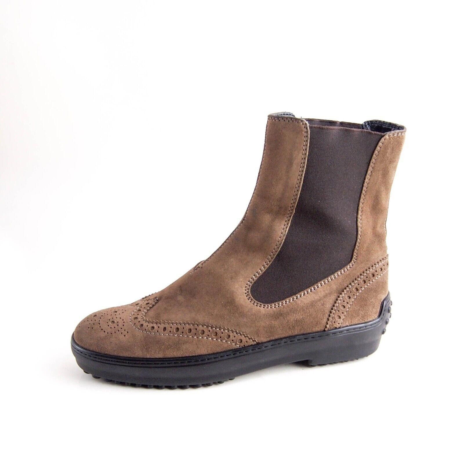 TOD's Chelsea Boots Brown Suede Womens US 6.5 EU 36.5