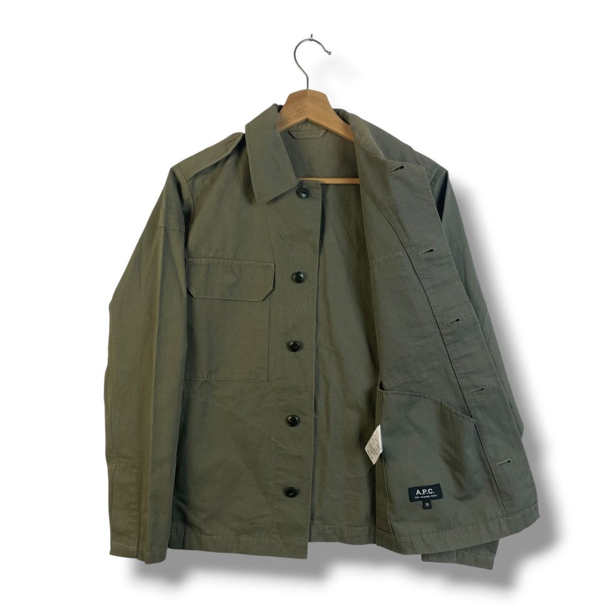 A.P.C. APC RUE MADAME PARIS HIDDEN BUTTON MILITARY JACKET Size US S / EU 44-46 / 1 - 14 Thumbnail