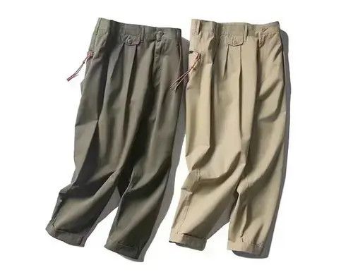 Japanese Brand 21SS Indigo Union Japan Khaki City Worker Cropped Pants Size US 34 / EU 50 - 3 Thumbnail
