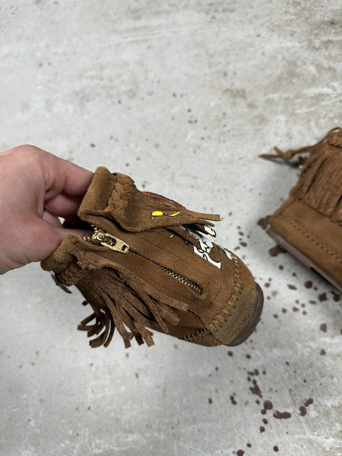 Christian Audigier × Ed Hardy × Vintage Vintage Y2K Ed Hardy Brown Suede Skull Fringe Moccasins Size US 6 / IT 36 - 11 Thumbnail