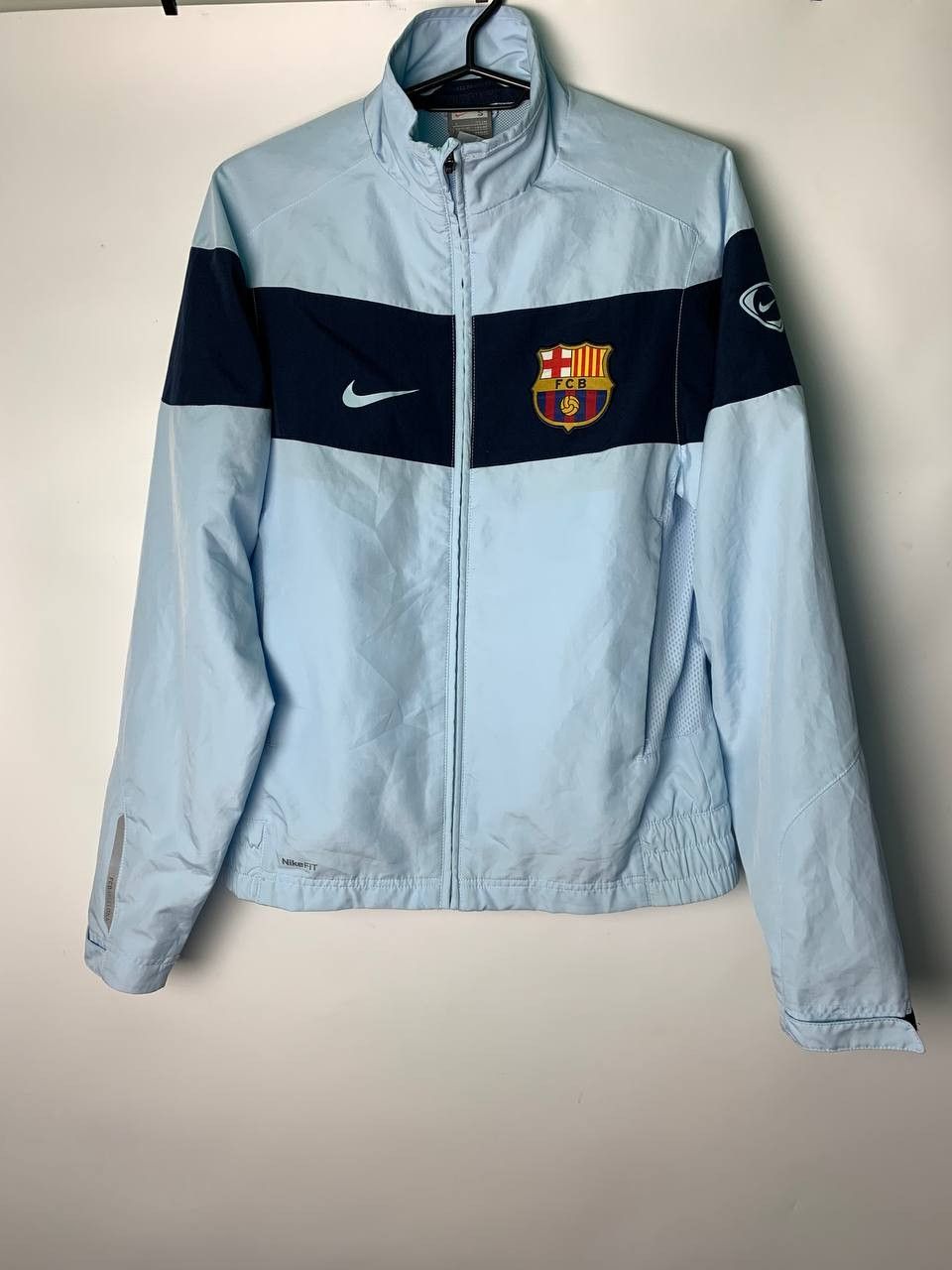 Nike × Vintage Nike FC Barcelona Zip Nylon Jacket Track Soccer Vintage Size US S / EU 44-46 / 1 - 1 Thumbnail