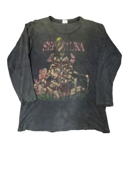 Band Tees × Vintage Vintage Thrashed Sepultura Third World Posse Tour 1992 Tee Size US L / EU 52-54 / 3 - 2 Thumbnail